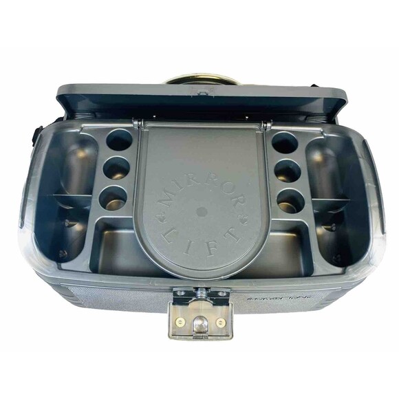 Cosmepak Organizer Travel Case Gray/Silver Cosmetic Case With Mirror 14”x8”x8” - Picture 6 of 9